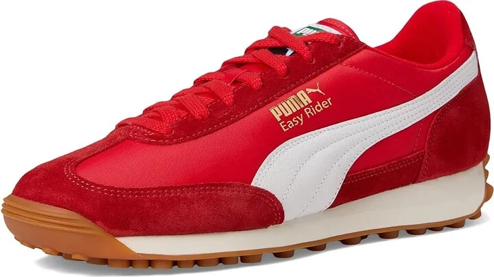 PUMA Easy Rider Vintage Shoes Men's Shoes Puma Red/Puma White : 13 D - Medium, Leather/Textile - Image 5