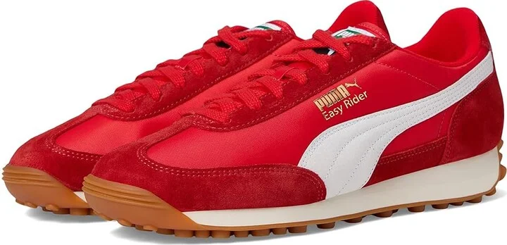 PUMA Easy Rider Vintage Shoes Men's Shoes Puma Red/Puma White : 13 D - Medium, Leather/Textile