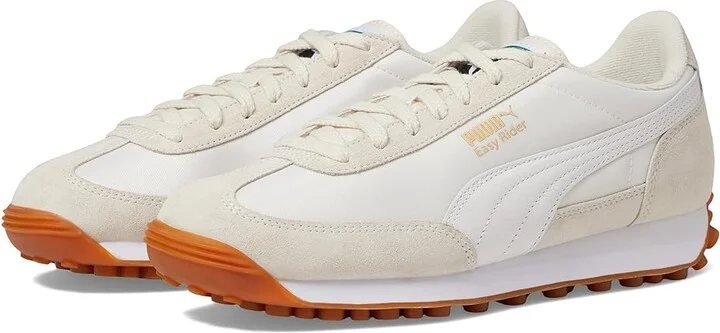 PUMA Easy Rider Vintage Shoes Women's Snow Shoes Alpine Snow/Puma White/Puma Gold : 10.5 B - Medium, Leather/Suede