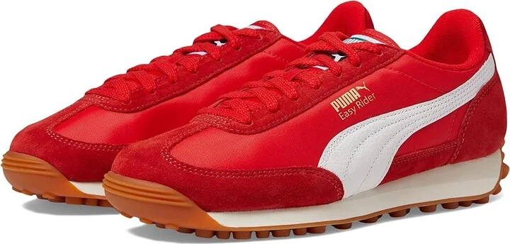 PUMA Easy Rider Vintage Shoes Women's Snow Shoes Puma Red/Puma White : 9.5 B - Medium, Leather/Suede