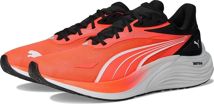 PUMA Electrify Nitro 4 Running Shoes Men's Running Shoes Glowing Red/Puma White/Feather Gray : 12 D - Medium