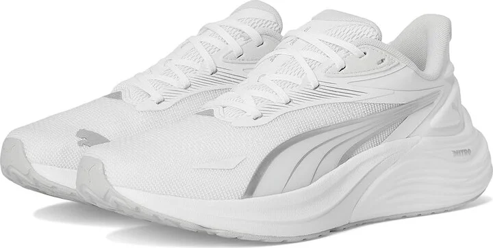 PUMA Electrify Nitro 4 Running Shoes Men's Running Shoes Puma White/Feather Gray : 11.5 D - Medium