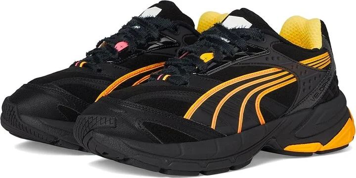 PUMA Ferrari Velophasis Neon Men's Lace up casual Shoes Puma Black : 10.5 D - Medium, Leather