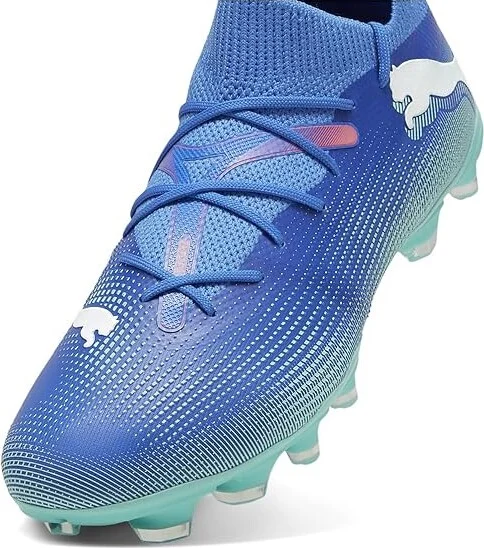 PUMA Future 7 Match Firm Ground/Artificial Ground Soccer Cleats Women's Shoes Bluemazing-Puma White-Electric Peppermint : 11.5 B - Medium - Image 2