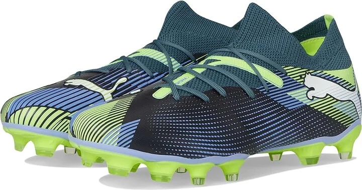 PUMA Future 7 Match Firm Ground/Artificial Ground Soccer Cleats Women's Shoes Gray Skies-Puma White-Fizzy Apple : 10.5 B - Medium