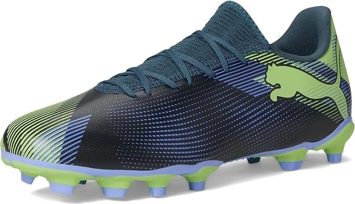 PUMA Future 7 Play Firm Ground/Artificial Ground Soccer Cleats Men's Shoes Gray Skies-Elektro Purple-Fizzy Apple-Puma White : 9.5 D - Medium - Image 5