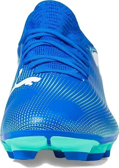 PUMA Future 7 Play Firm Ground/Artificial Ground Soccer Cleats Men's Shoes Hyperlink Blue-Mint-Puma White : 10.5 D - Medium, Synthetic - Image 3