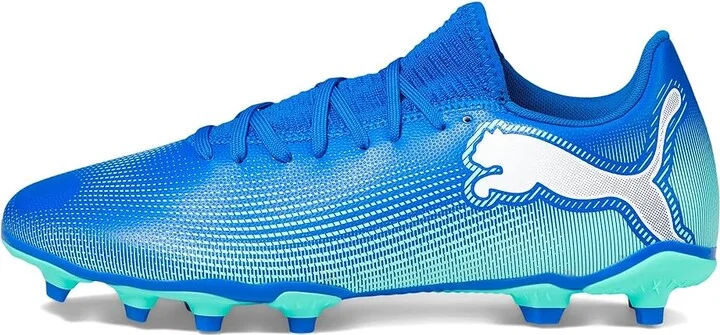 PUMA Future 7 Play Firm Ground/Artificial Ground Soccer Cleats Men's Shoes Hyperlink Blue-Mint-Puma White : 10.5 D - Medium, Synthetic - Image 5