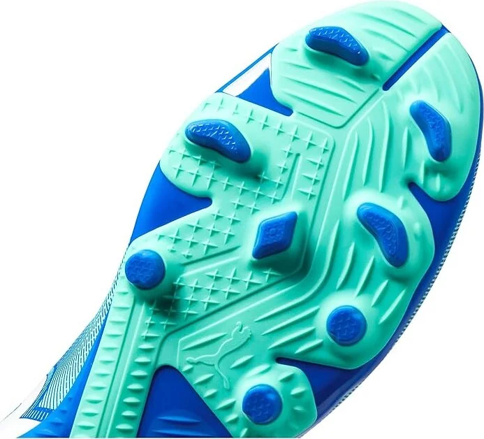 PUMA Future 7 Play Firm Ground/Artificial Ground Soccer Cleats Men's Shoes Hyperlink Blue-Mint-Puma White : 10.5 D - Medium, Synthetic - Image 6