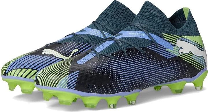 PUMA Future 7 Pro Firm Ground/Artificial Ground Soccer Cleats Men's Shoes Gray Skies-Puma White-Fizzy Apple : 10 D - Medium