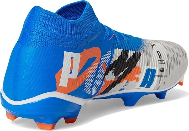 PUMA Future 8 Match Firm, Artificial Ground Soccer Cleats Men's Soccer Shoes Puma White-Ultra Blue-Feather Gray-Puma Black-Glowing Red : 8 D - Medium - Image 4