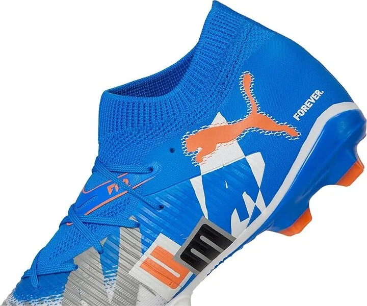 PUMA Future 8 Match Firm, Artificial Ground Soccer Cleats Men's Soccer Shoes Puma White-Ultra Blue-Feather Gray-Puma Black-Glowing Red : 8 D - Medium - Image 7
