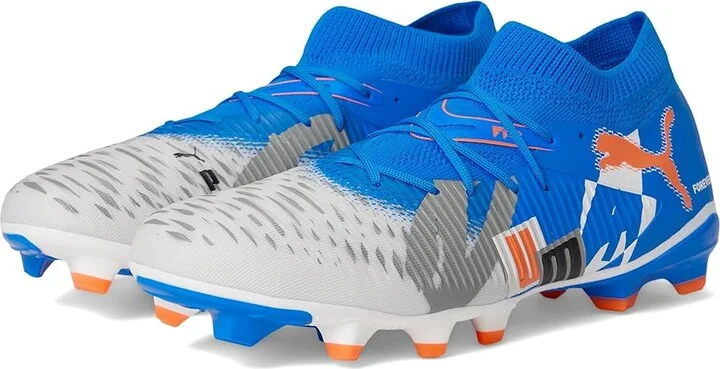 PUMA Future 8 Match Firm, Artificial Ground Soccer Cleats Men's Soccer Shoes Puma White-Ultra Blue-Feather Gray-Puma Black-Glowing Red : 8 D - Medium
