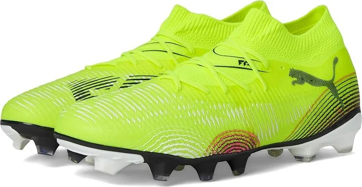 PUMA Future 8 Match Firm, Artificial Ground Soccer Cleats Men's Soccer Shoes Yellow Alert-Puma Black-Sun Struck : 10.5 D - Medium
