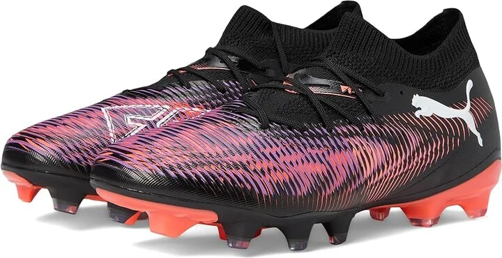 PUMA Future 8 Match Firm, Artificial Ground Soccer Cleats Women's Soccer Shoes Puma Black-Puma White-Glowing Red : 7.5 B - Medium, Rubber