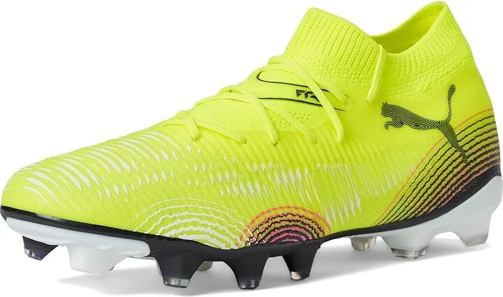 PUMA Future 8 Match Firm, Artificial Ground Soccer Cleats Women's Soccer Shoes Yellow Alert-Puma Aged Silver-Sun Struck : 6 B - Medium - Image 5