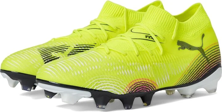 PUMA Future 8 Match Firm, Artificial Ground Soccer Cleats Women's Soccer Shoes Yellow Alert-Puma Aged Silver-Sun Struck : 6 B - Medium