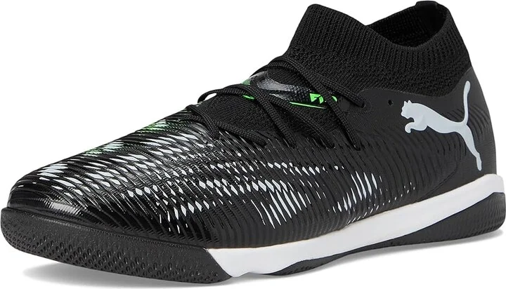 PUMA Future 8 Match Indoor Trainer Soccer Shoes Men's Soccer Shoes Puma Black-Cool Light Gray-Fluo Green : 8 D - Medium - Image 5