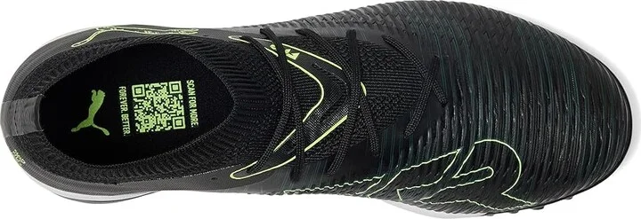 PUMA Future 8 Match Turf Trainer Soccer Cleats Men's Soccer Shoes Black/Fizzy Light/Green Terrain : 10 D - Medium, Textile - Image 2