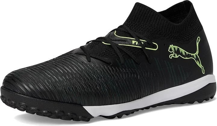 PUMA Future 8 Match Turf Trainer Soccer Cleats Men's Soccer Shoes Black/Fizzy Light/Green Terrain : 10 D - Medium, Textile - Image 5