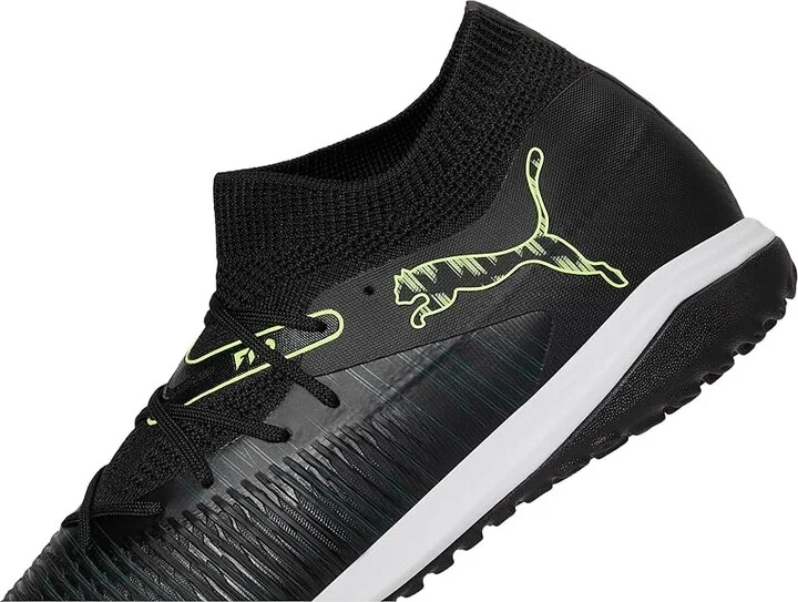 PUMA Future 8 Match Turf Trainer Soccer Cleats Men's Soccer Shoes Black/Fizzy Light/Green Terrain : 10 D - Medium, Textile - Image 7