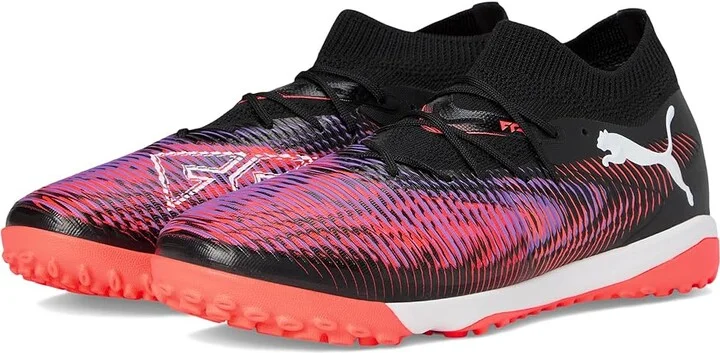 PUMA Future 8 Match Turf Trainer Soccer Cleats Men's Soccer Shoes Puma Black-Puma White-Glowing Red : 10 D - Medium, Textile