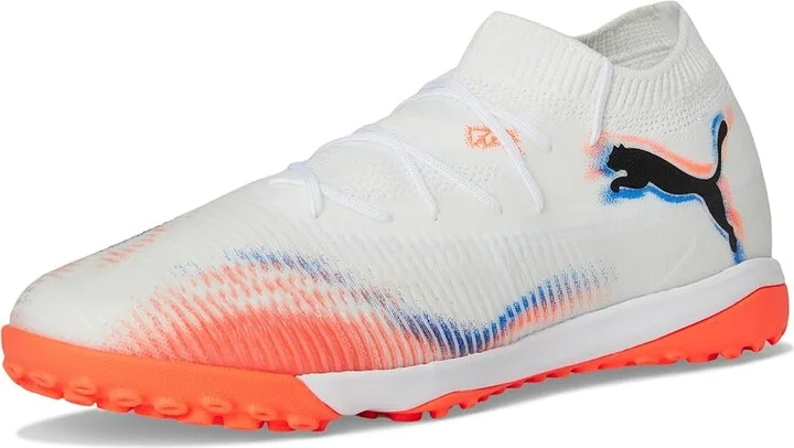 PUMA Future 8 Match Turf Trainer Soccer Cleats Men's Soccer Shoes White/Black/Glowing Red : 13 D - Medium, Textile - Image 5