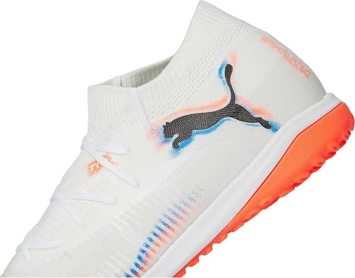PUMA Future 8 Match Turf Trainer Soccer Cleats Men's Soccer Shoes White/Black/Glowing Red : 13 D - Medium, Textile - Image 7