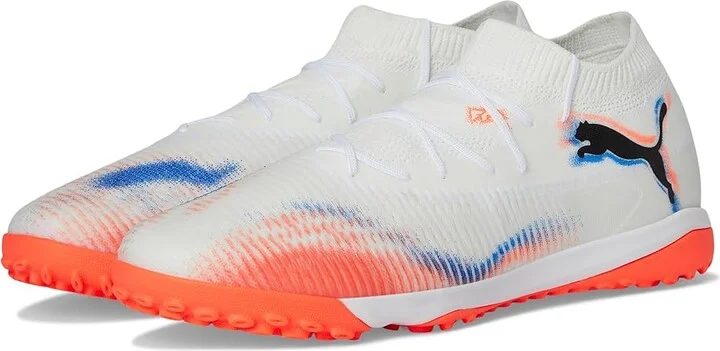 PUMA Future 8 Match Turf Trainer Soccer Cleats Men's Soccer Shoes White/Black/Glowing Red : 13 D - Medium, Textile
