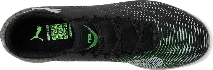 PUMA Future 8 Play Indoor Trainer Soccer Shoes Men's Soccer Shoes Puma Black-Cool Light Gray-Fluo Green : 11 D - Medium, Leather - Image 2