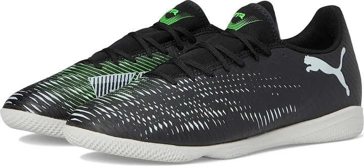 PUMA Future 8 Play Indoor Trainer Soccer Shoes Men's Soccer Shoes Puma Black-Cool Light Gray-Fluo Green : 11 D - Medium, Leather
