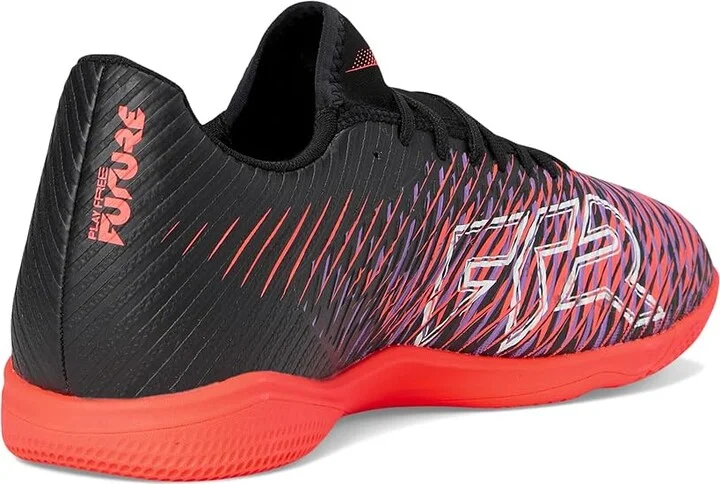 PUMA Future 8 Play Indoor Trainer Soccer Shoes Men's Soccer Shoes Puma Black-Puma White-Glowing Red : 8.5 D - Medium, Leather - Image 4