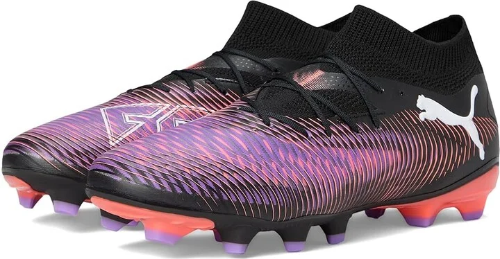 PUMA Future 8 Pro Firm, Artificial Ground Soccer Cleats Men's Soccer Shoes Puma Black-Puma White-Glowing Red : 11.5 D - Medium