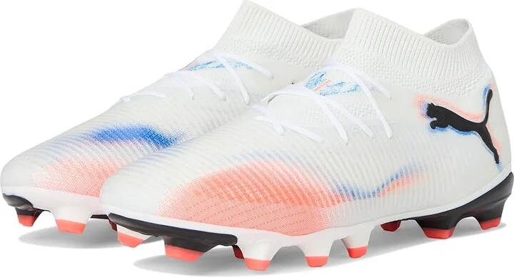 PUMA Future 8 Pro Firm, Artificial Ground Soccer Cleats Men's Soccer Shoes White/Black/Glowing Red : 9 D - Medium