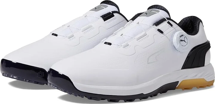 PUMA Golf Alphacat Nitro Disc Men's Shoes Puma White/Puma Black/Gum : 11 D - Medium