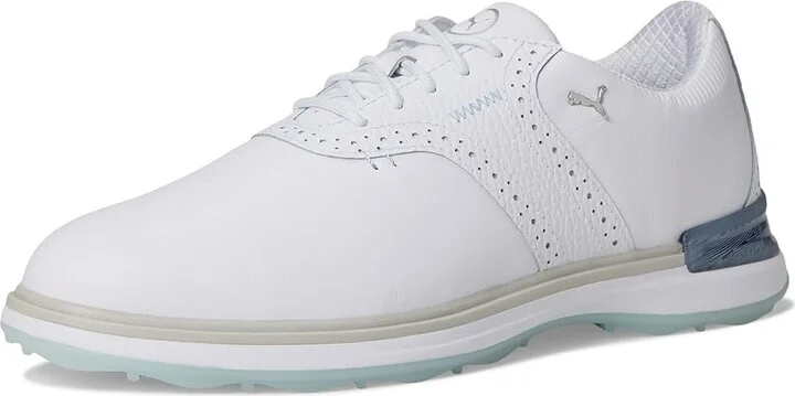 PUMA Golf Avant Men's Shoes Puma White/Ash Gray/Icy Blue : 7 D - Medium, Leather - Image 5