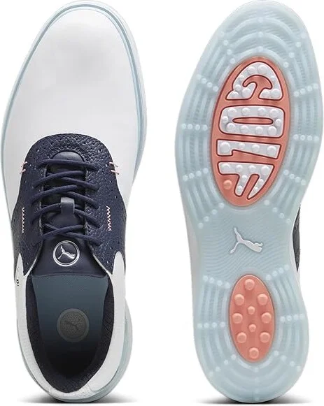 PUMA Golf Avant Men's Shoes Puma White/Deep Navy : 7 D - Medium, Leather - Image 2