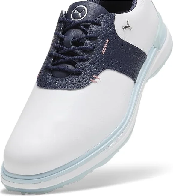 PUMA Golf Avant Men's Shoes Puma White/Deep Navy : 7 D - Medium, Leather - Image 6