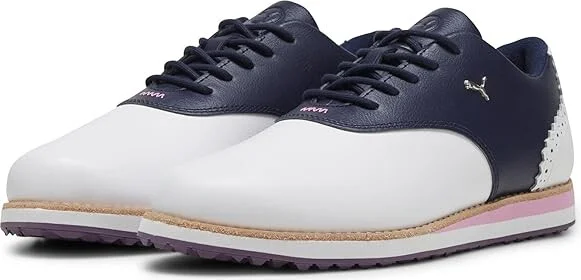 PUMA Golf Avant Women's Shoes Puma White/Deep Navy : 5.5 B - Medium, Leather