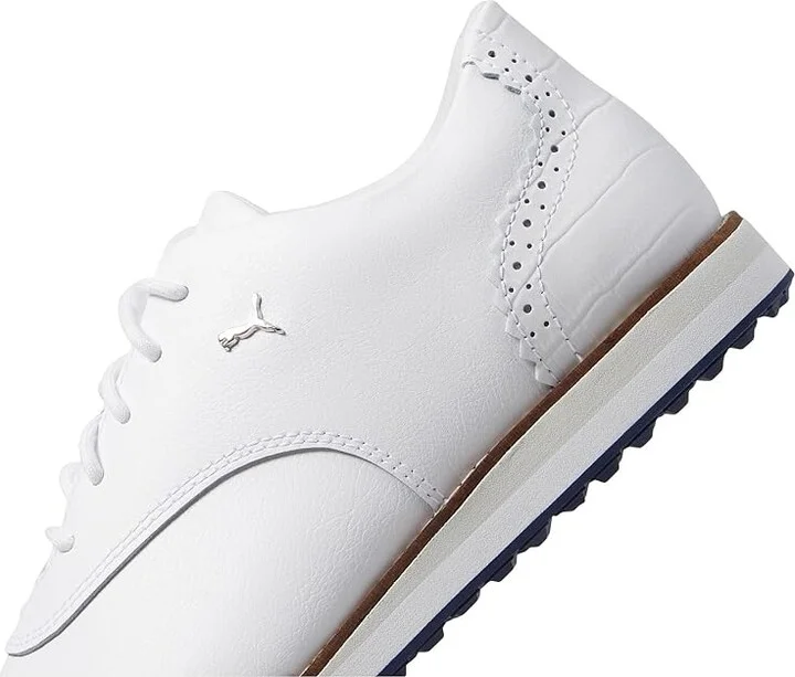 PUMA Golf Avant Women's Shoes Puma White/Deep Navy/Sand Dune : 5.5 B - Medium, Leather - Image 4