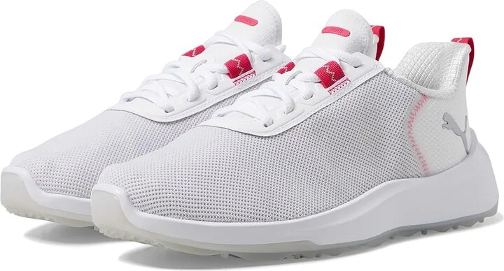 PUMA Golf Fusion Crush Sport Jr Shoes Puma White/Garnet Rose : 4 D - Medium, Textile