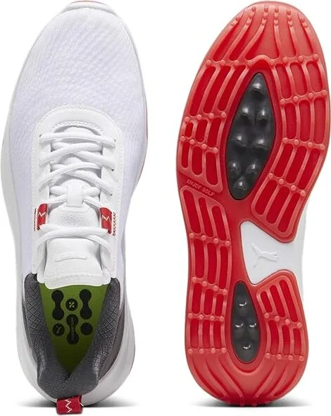 PUMA Golf Fusion Crush Sport Men's Shoes Puma White/Dark Coal : 7 D - Medium, Leather - Image 2