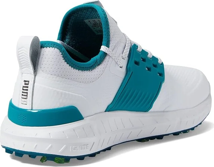 PUMA Golf Ignite Articulate Golf Shoes Men's Golf Shoes Puma White/Puma Silver/Green Lagoon : 7 D - Medium, Synthetic/Textile - Image 4