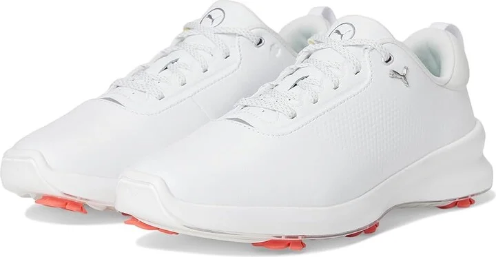PUMA Golf Ignite Blaze 2 Women's Golf Shoes Puma White/Peach Frost : 7 B - Medium, Leather