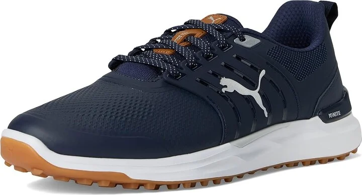 PUMA Golf Ignite Elevate 2 Men's Shoes Deep Navy/Puma Silver/Gum : 8 EE - Wide, Rubber - Image 5