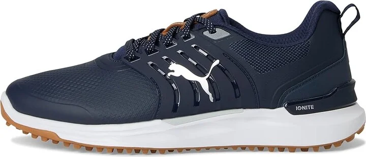 PUMA Golf Ignite Elevate 2 Men's Shoes Deep Navy/Puma Silver/Gum : 8 EE - Wide, Rubber - Image 6