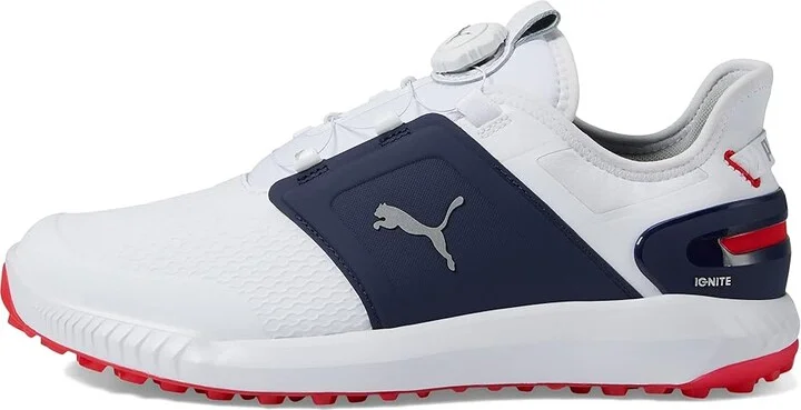 PUMA Golf Ignite Elevate Disc Golf Shoes Men's Shoes Puma White/Puma Silver/Puma Navy : 7.5 D - Medium, Textile - Image 6