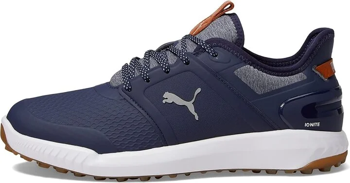 PUMA Golf Ignite Elevate Golf Shoes Men's Shoes Puma Navy/Puma Silver : 7 E - Wide, Synthetic/Textile - Image 6