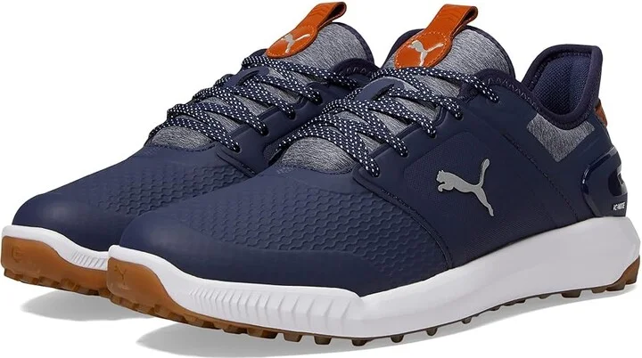 PUMA Golf Ignite Elevate Golf Shoes Men's Shoes Puma Navy/Puma Silver : 7 E - Wide, Synthetic/Textile