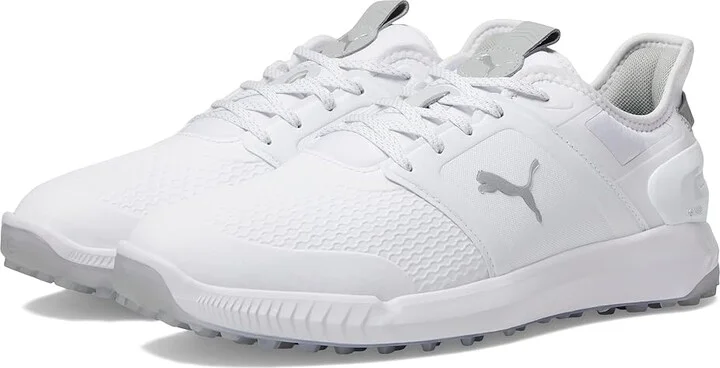PUMA Golf Ignite Elevate Golf Shoes Men's Shoes Puma White/Puma Silver : 10.5 D - Medium, Synthetic/Textile